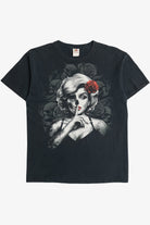 Skeleton Red Rose Pinup T-Shirt (2010s)