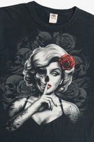 Skeleton Red Rose Pinup T-Shirt (2010s)
