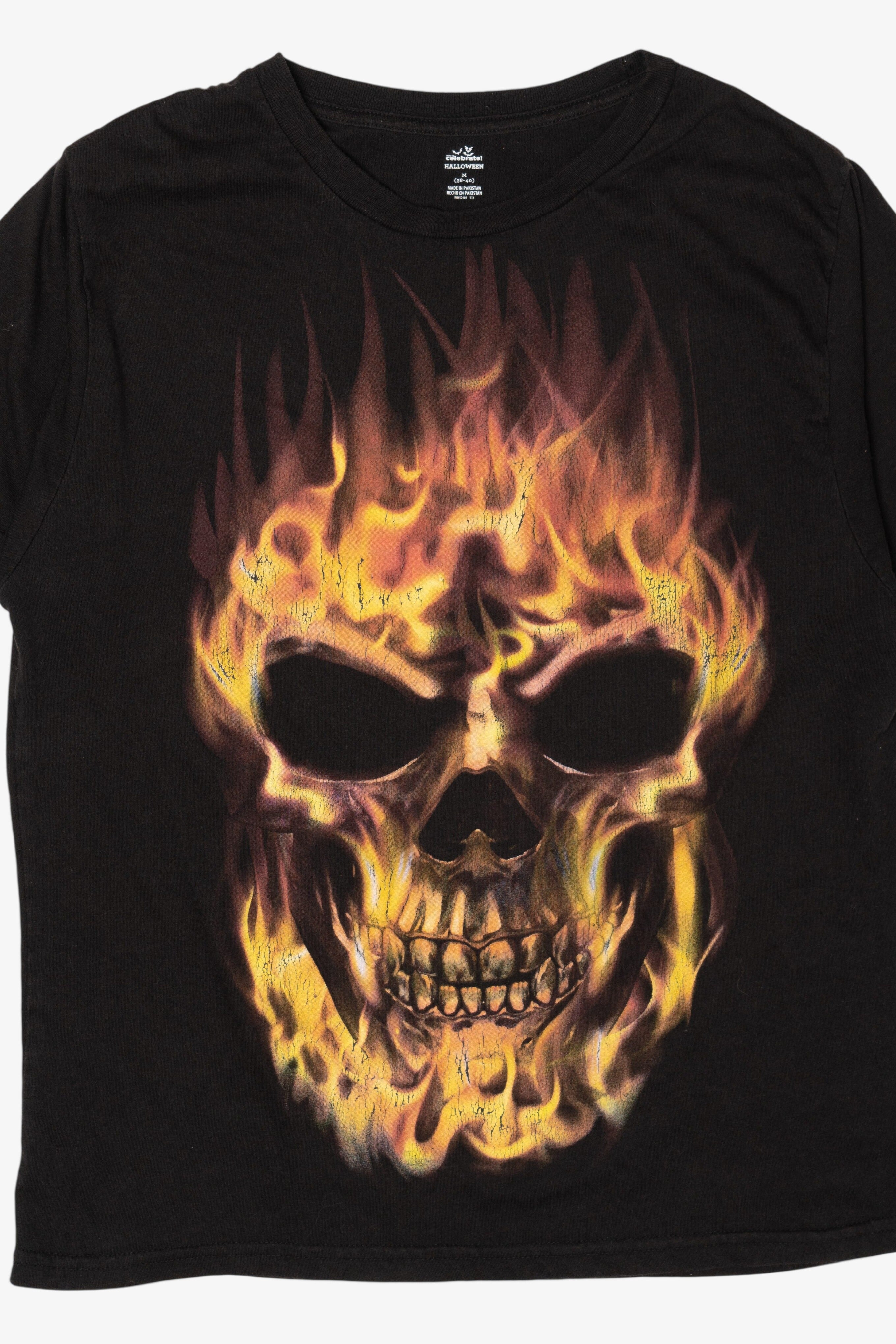 Flaming Skull Halloween T-Shirt (2020s)