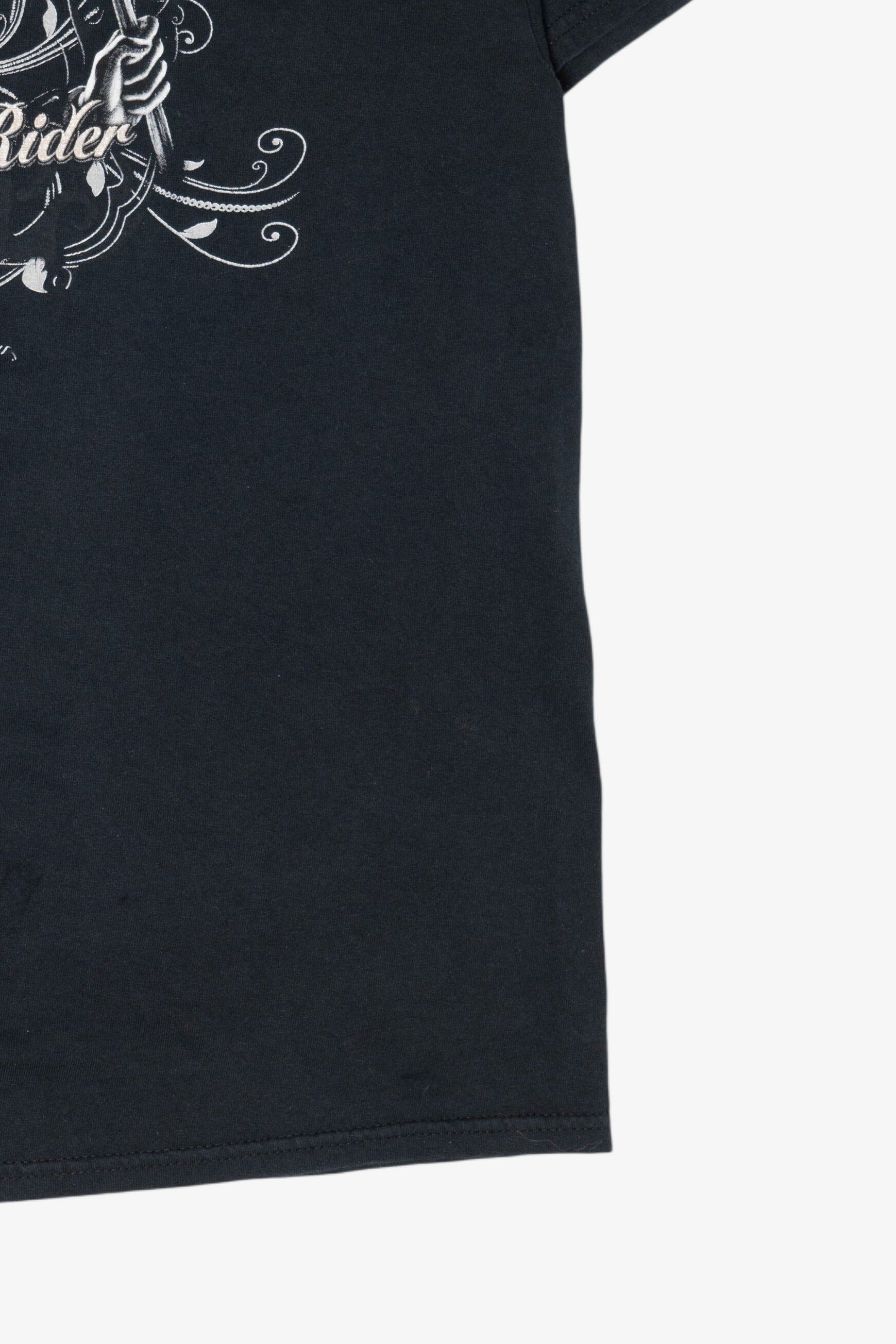 "Death Rider" Grim Reaper Skeleton On Motorcycle T-Shirt (2010s)
