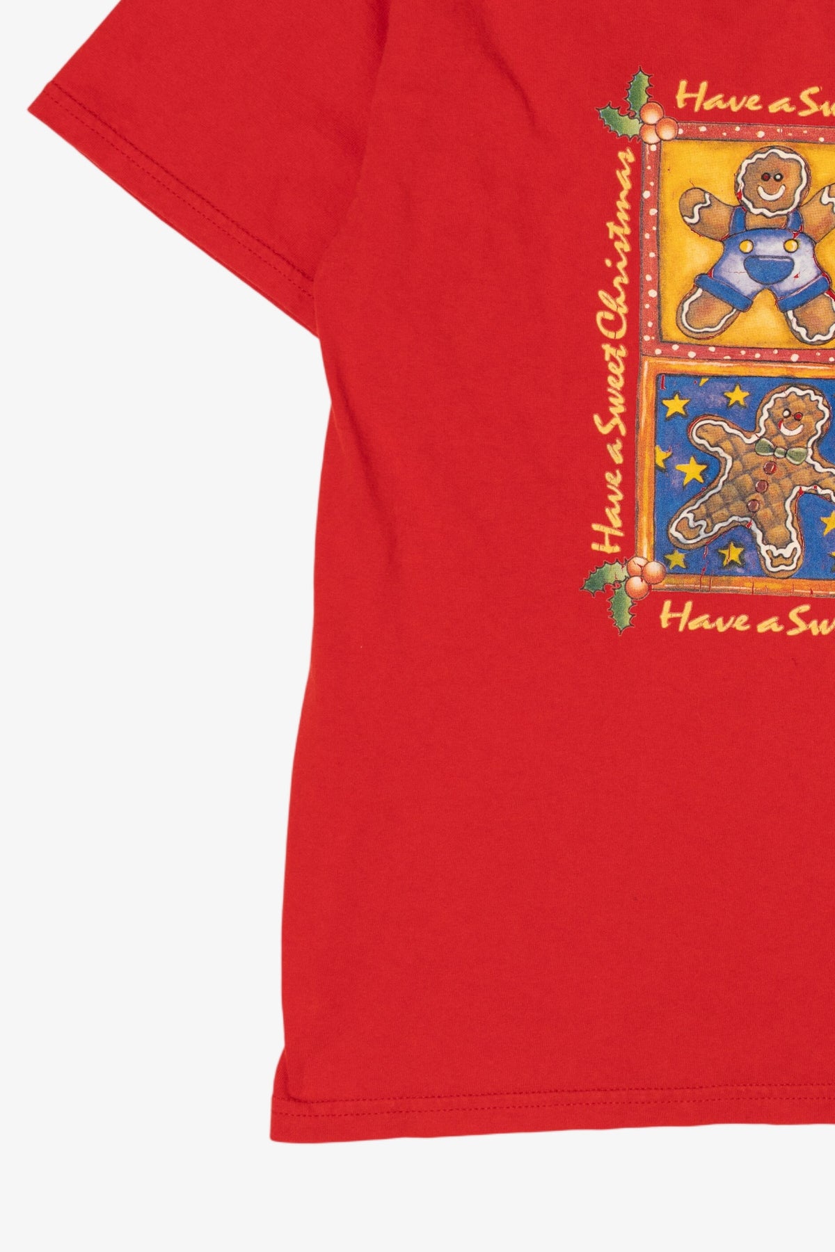 Vintage Red "Have A Sweet Christmas" Gingerbread Holiday T-Shirt (2000s)
