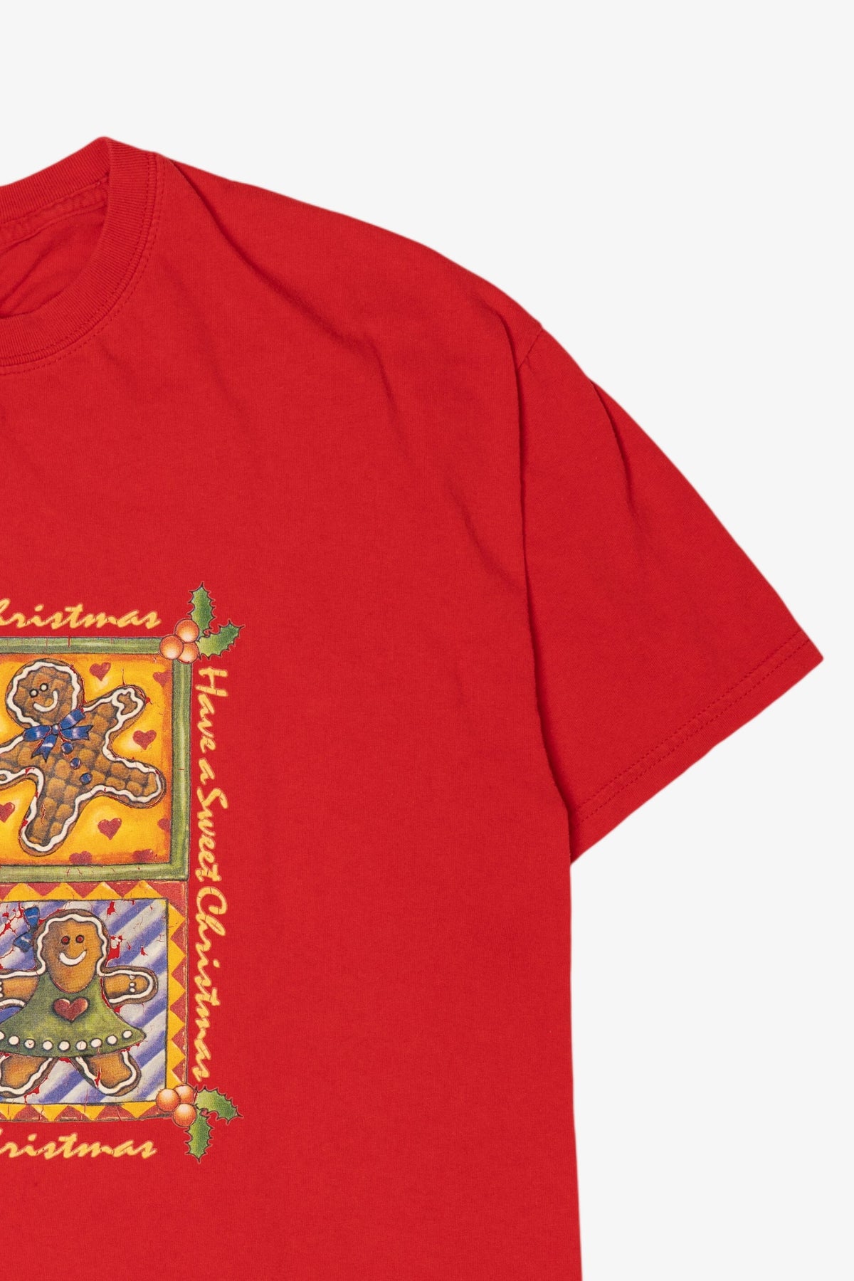 Vintage Red "Have A Sweet Christmas" Gingerbread Holiday T-Shirt (2000s)