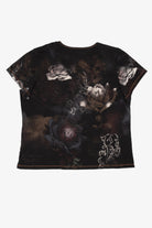 Vintage Y2k "Fleur" Rhinestone Floral Print T-Shirt (2000s)