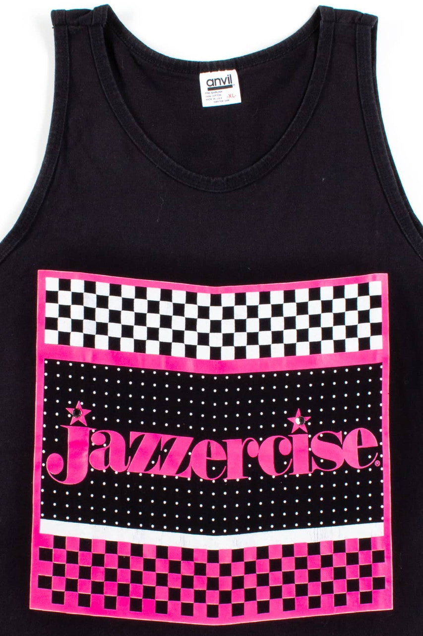 Vintage Jazzercise Neon Checker Tank