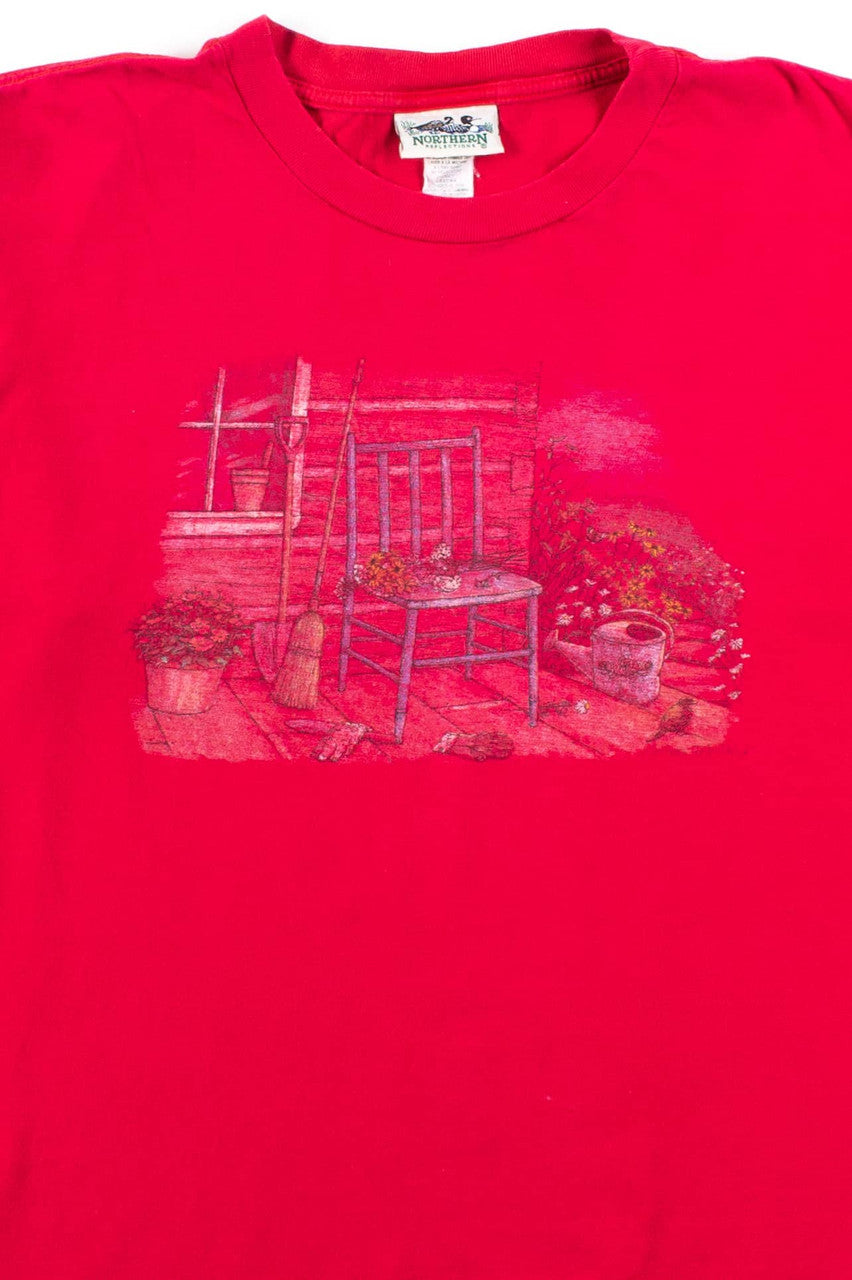 Vintage Chair On A Porch T-Shirt