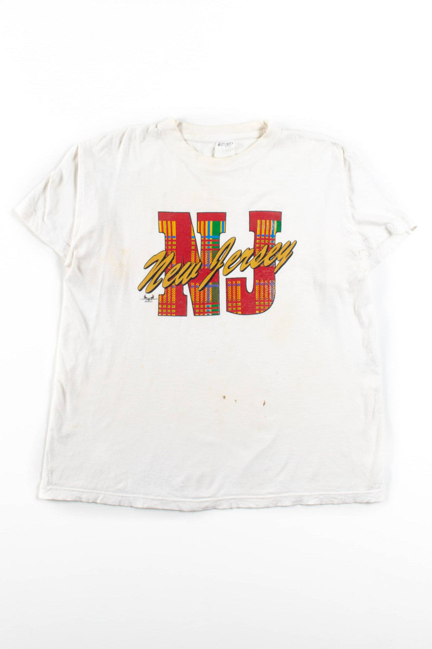 Vintage New Jersey Plaid Letter T-Shirt (1994)