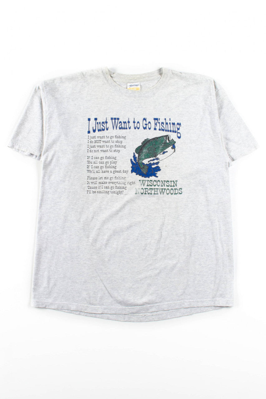 I Want To Go Fishing Vintage T-Shirt