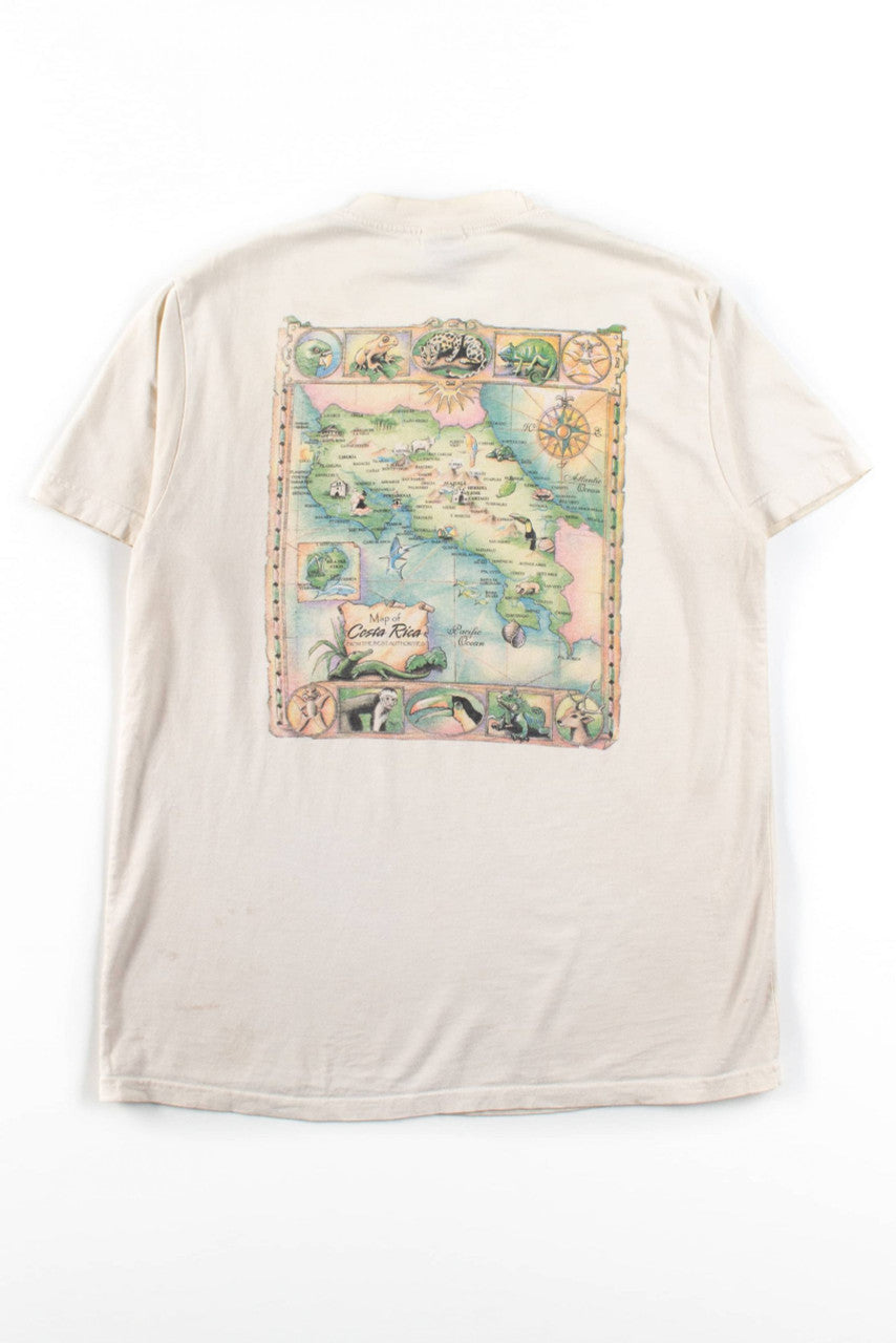 Vintage Map Of Costa Rica T-Shirt