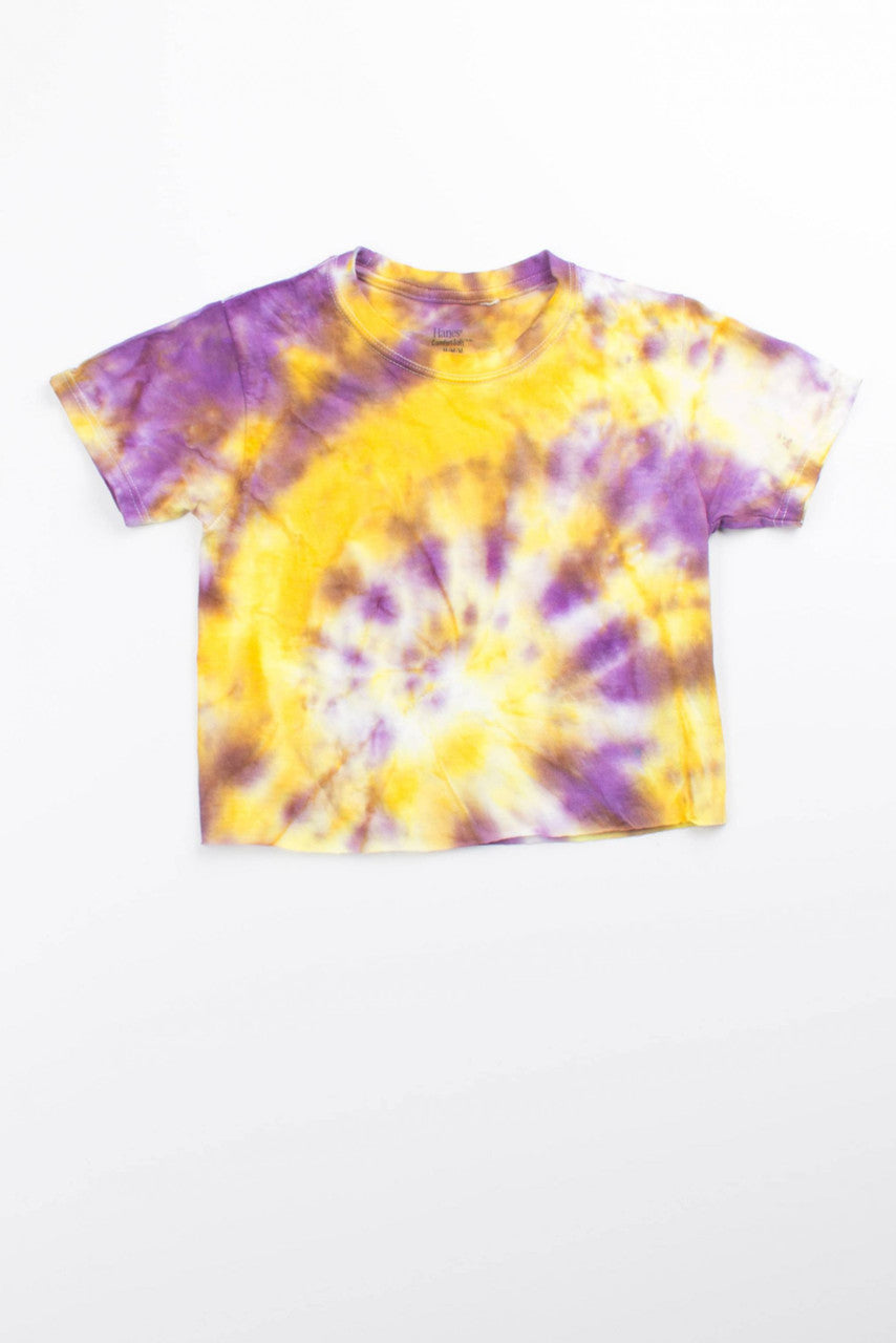 Purple & Yellow Tie Dye Cropped Boy's Tee