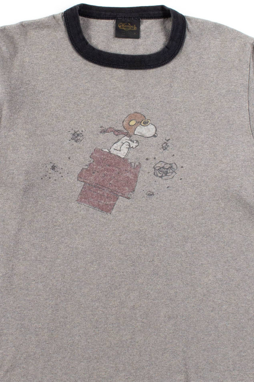 Vintage Snoopy Flying Ace Ringer T-Shirt (1980s)