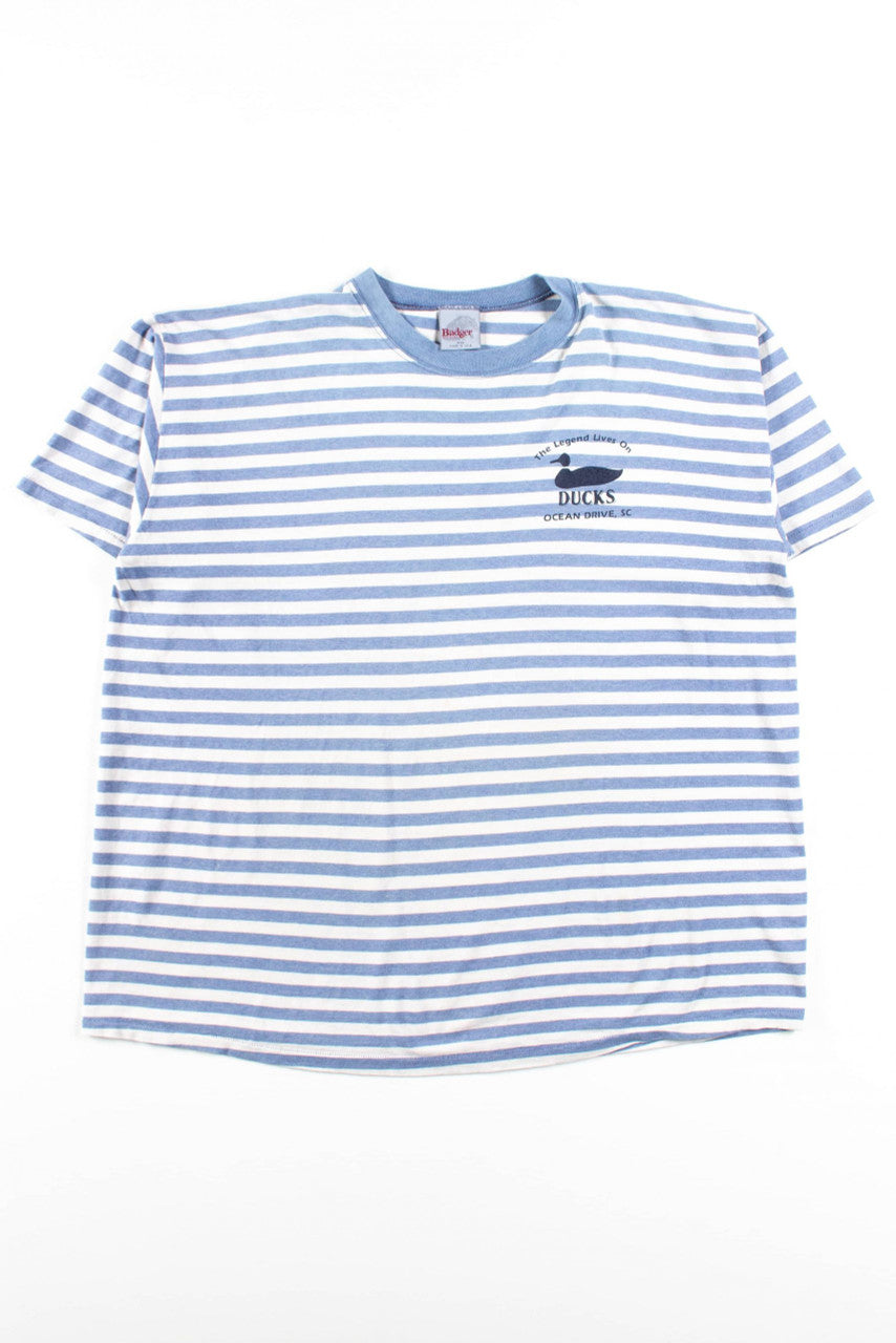 The Legend Of Ducks Striped Vintage T-Shirt