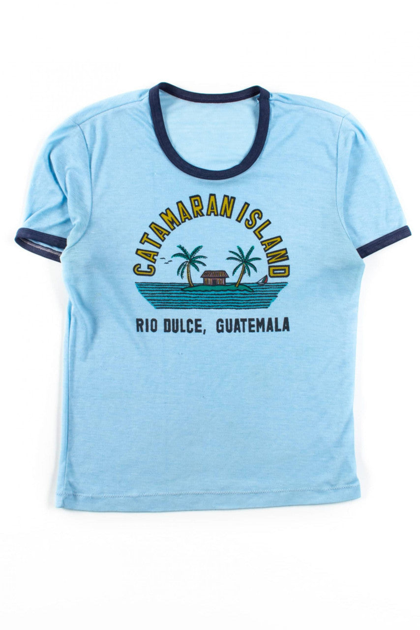 Vintage Catamaran Island Ringer T-Shirt