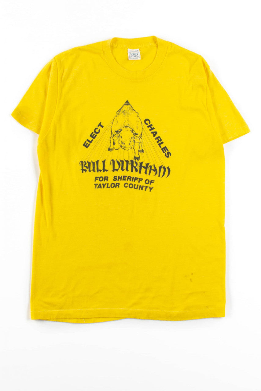 Charles Bull Durham For Sheriff Vintage T-Shirt (1980)
