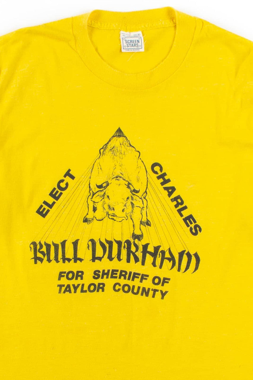Charles Bull Durham For Sheriff Vintage T-Shirt (1980)