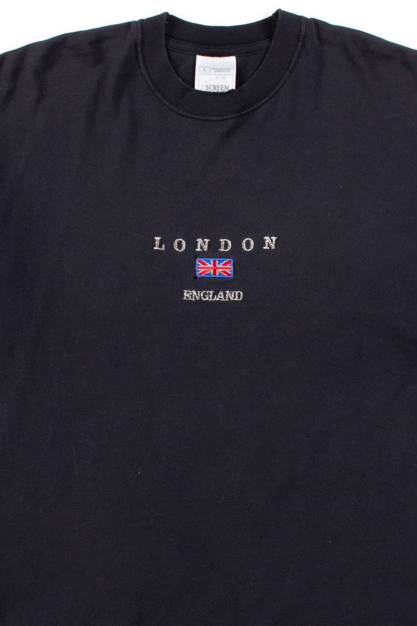 Vintage London England Embroidered T-Shirt