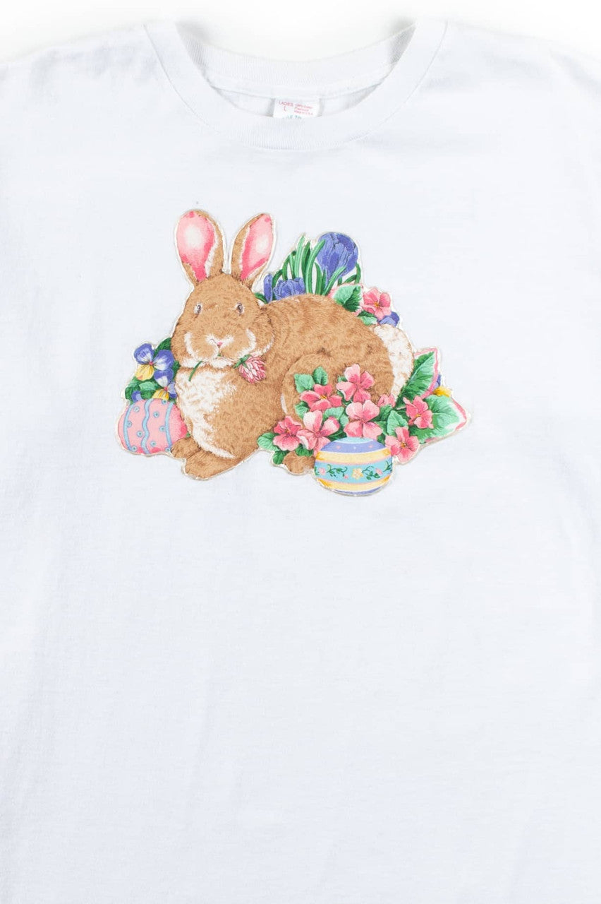 Vintage Applique Easter Bunny T-Shirt