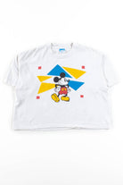 Vintage Mickey Mouse Triangles Cropped T-Shirt