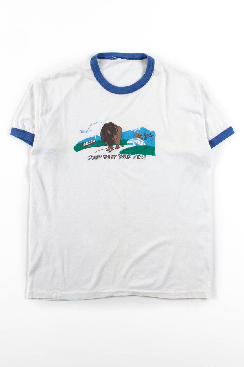 Vintage Yellowstone "Beep Beep Your Ass!" Ringer T-Shirt