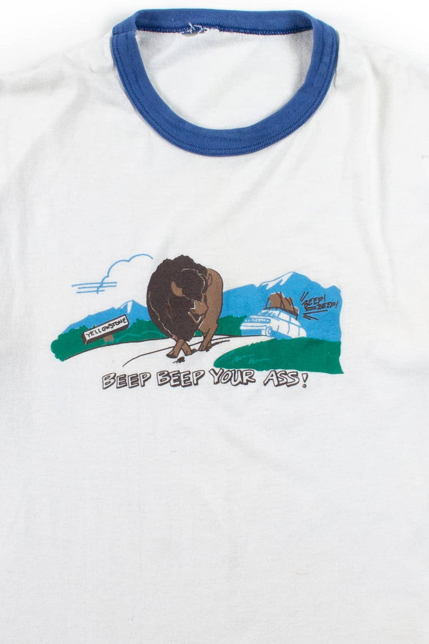 Vintage Yellowstone "Beep Beep Your Ass!" Ringer T-Shirt