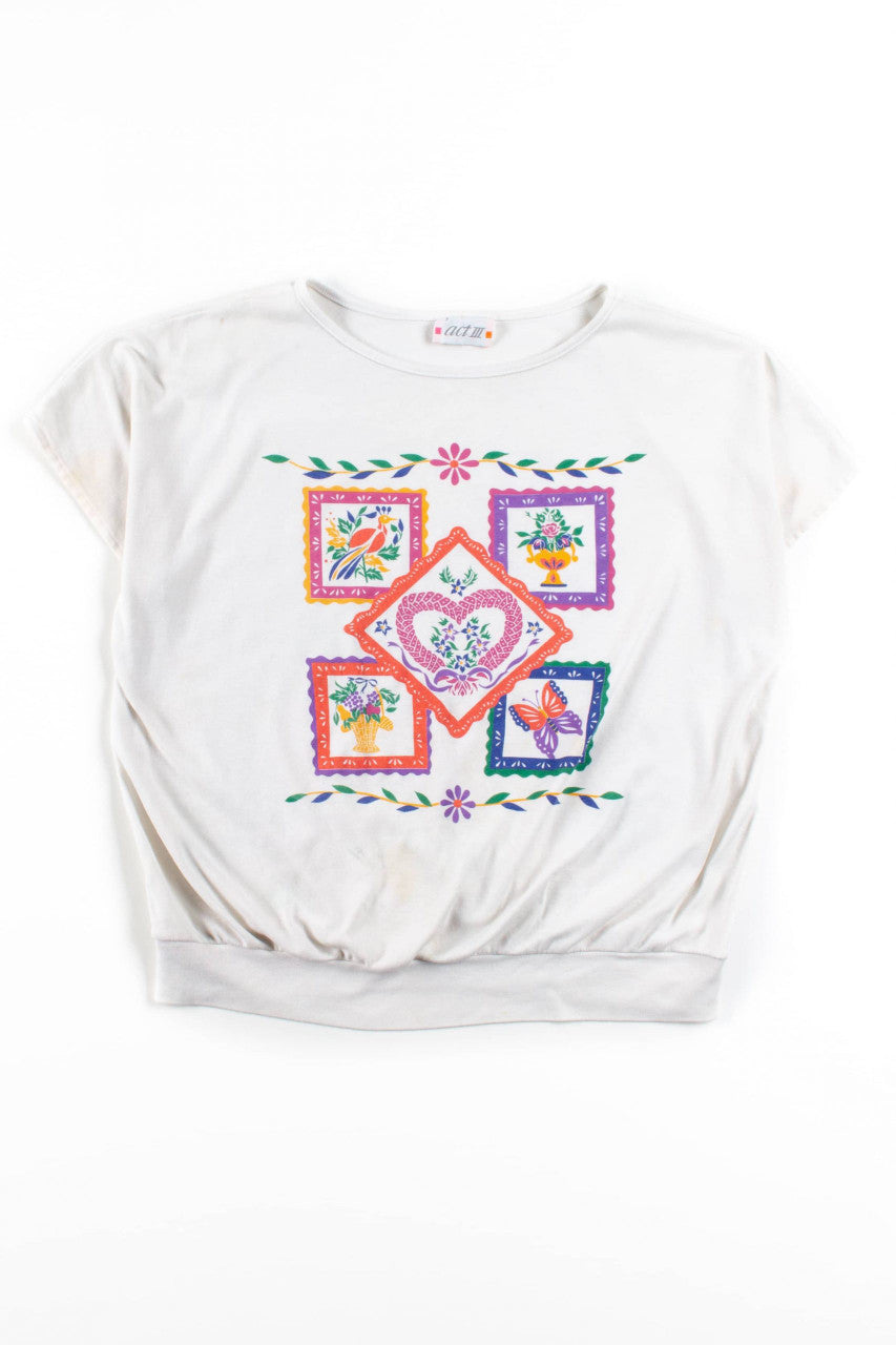 Vintage Floral Collage T-Shirt