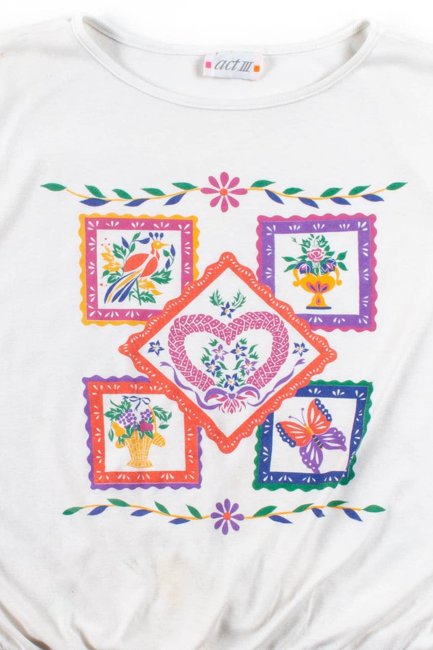 Vintage Floral Collage T-Shirt
