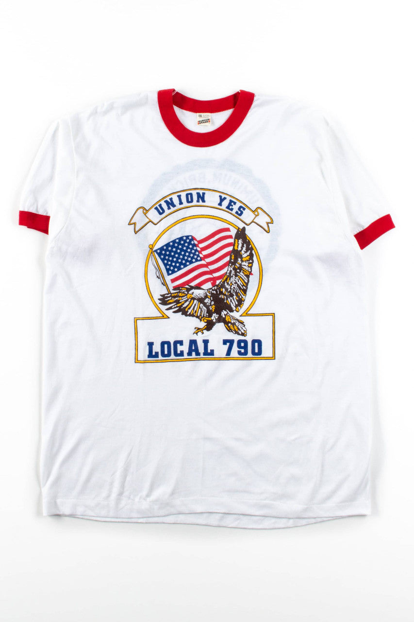 Vintage Union Yes Local 790 Ringer T-Shirt