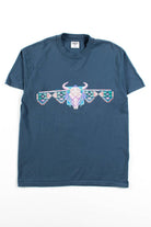 Vintage Buffalo Skull Pattern T-Shirt