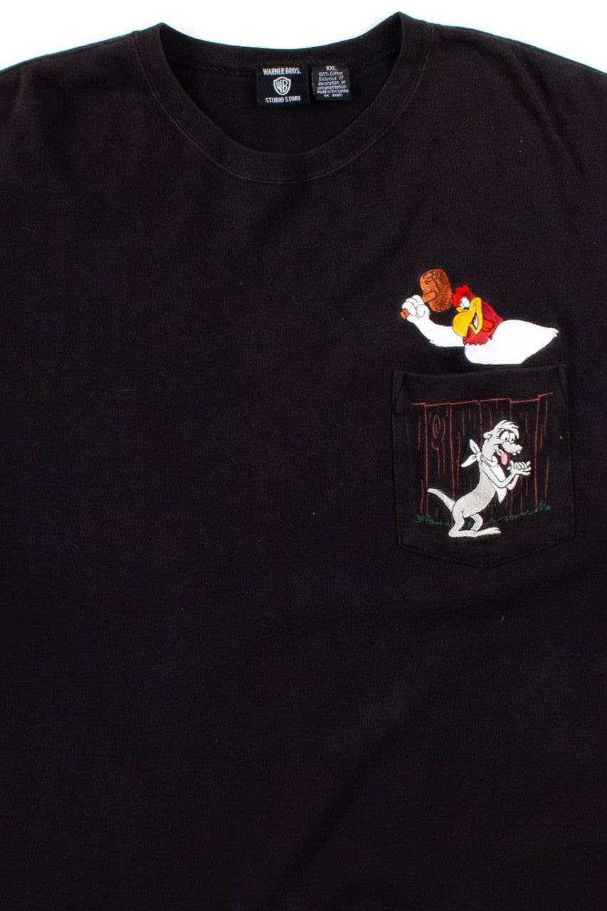 Vintage Foghorn Leghorn Hammer Pocket T-Shirt