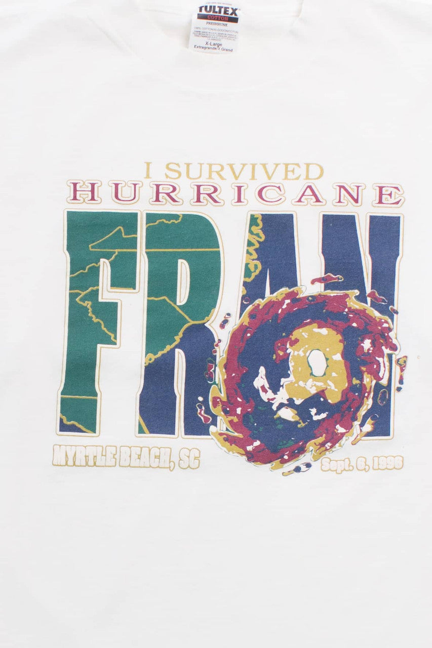 Vintage 'I Survived Hurricane Fran' T-Shirt (1996)