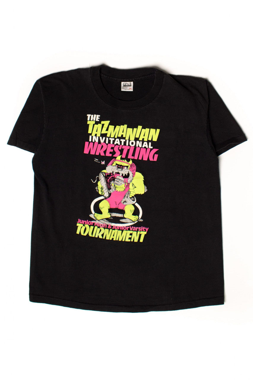 Vintage Tazmanian Invitational Wrestling Tournament T-Shirt (1990s)