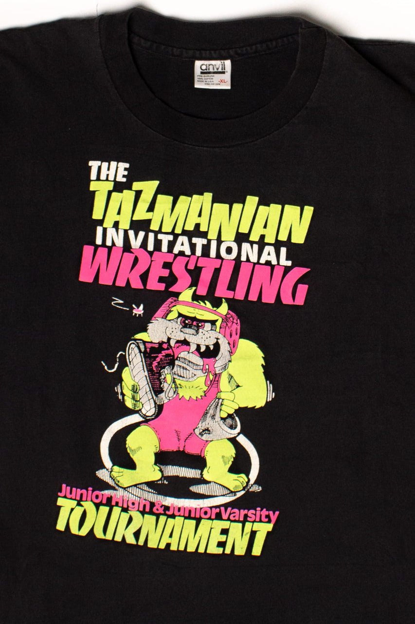 Vintage Tazmanian Invitational Wrestling Tournament T-Shirt (1990s)