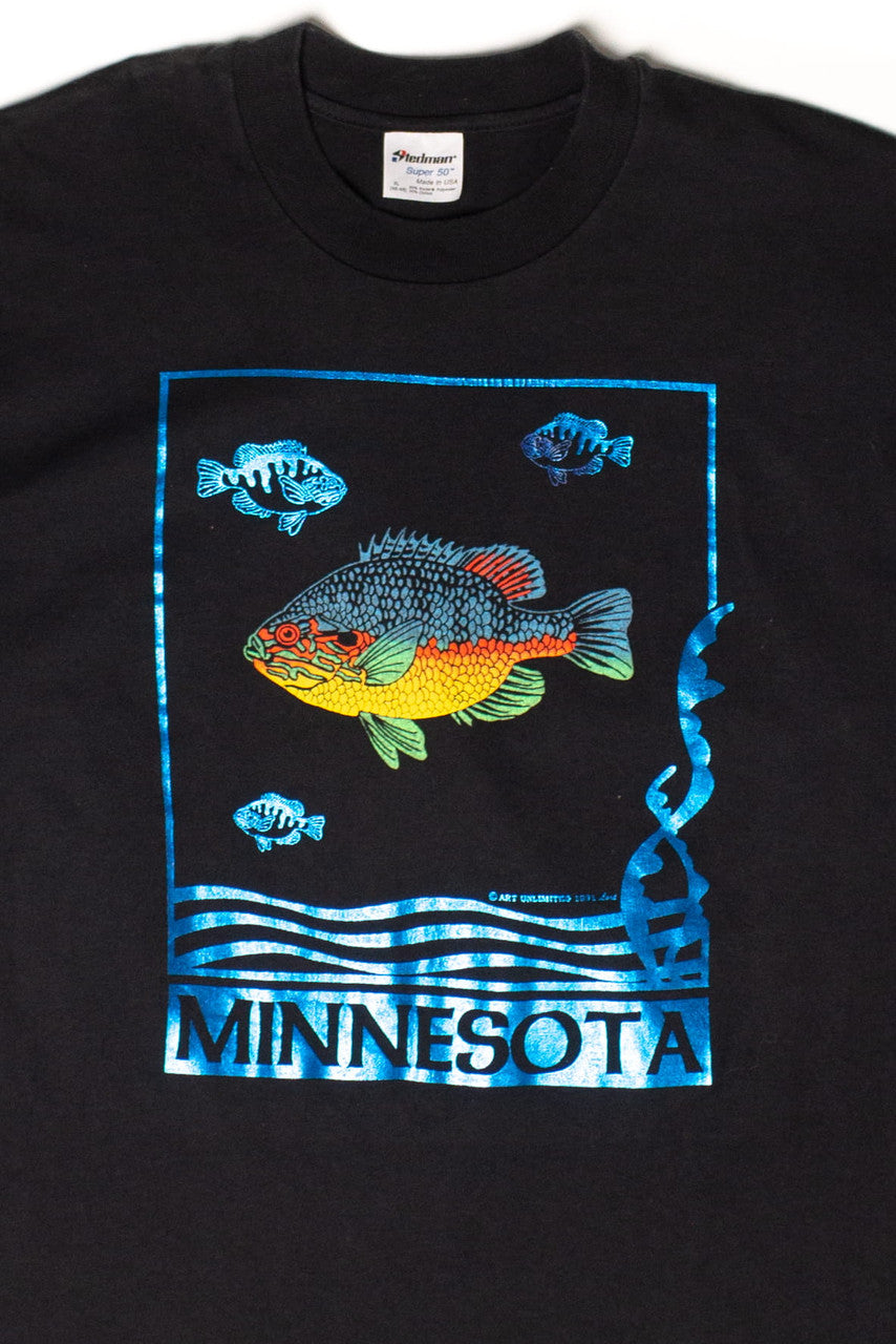Vintage Metallic Minnesota Fish T-Shirt (1991)