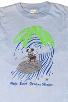 Vintage Palm Beach Gardens Surfing Dog T-Shirt (1984)