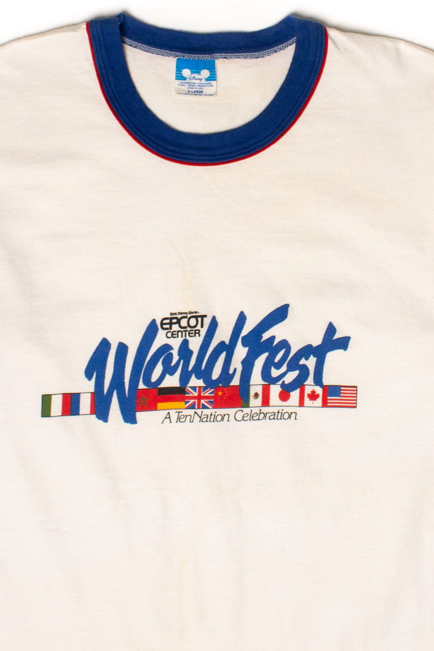 Vintage Epcot Center World Fest Ringer T-Shirt (1980s)