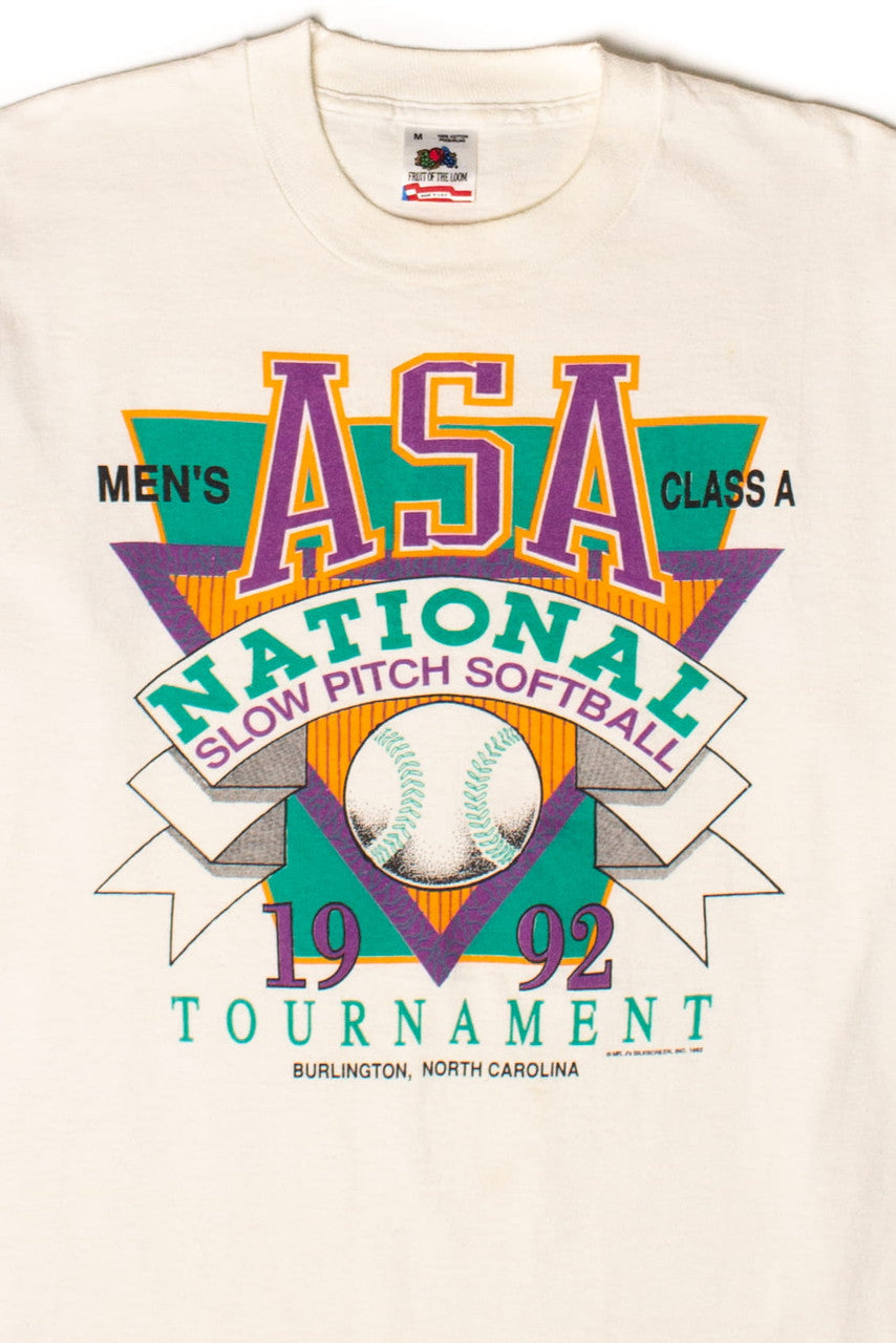 Vintage ASA National Slow Pitch Softball Tournament T-Shirt (1992)