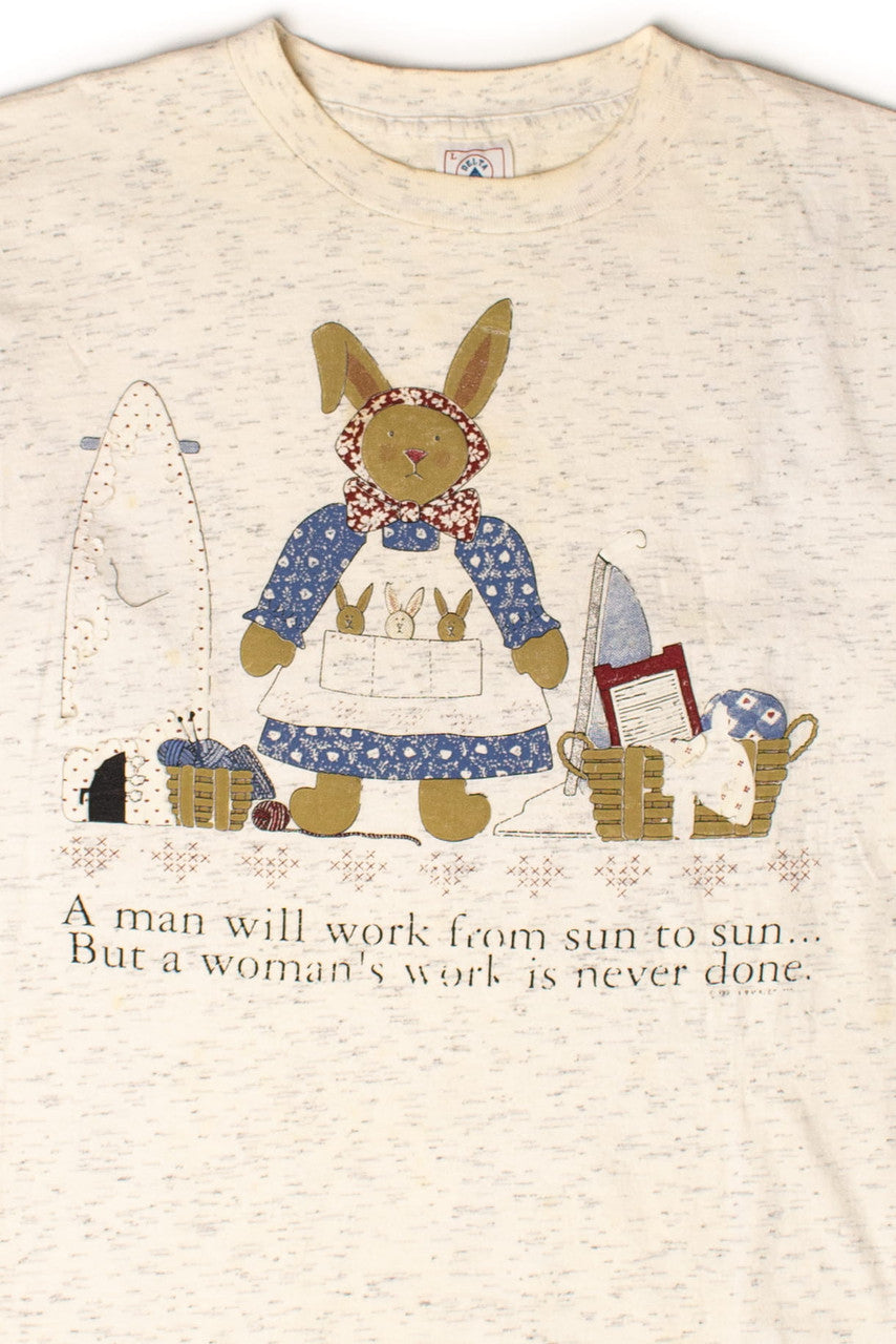 A Woman's Work Is Never Done Vintage T-Shirt (1990s)