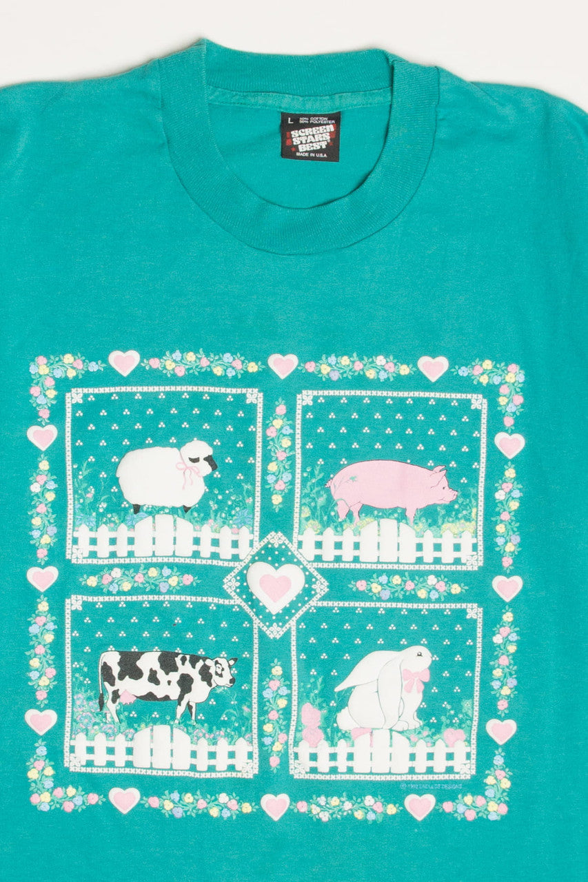 Vintage Spring Farm Animals T-Shirt (1990s)