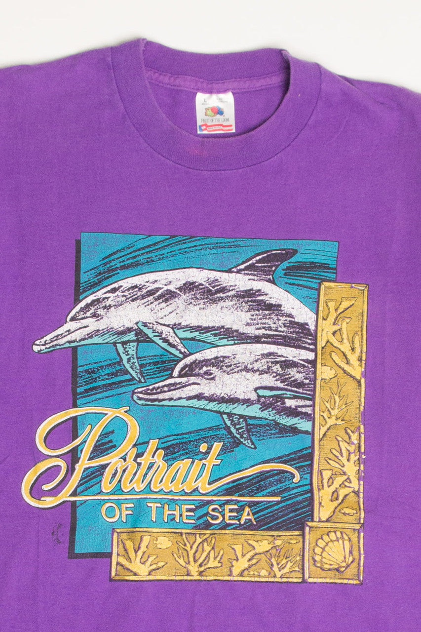 Vintage Portrait of The Sea Dolphins T-Shirt (1990s)