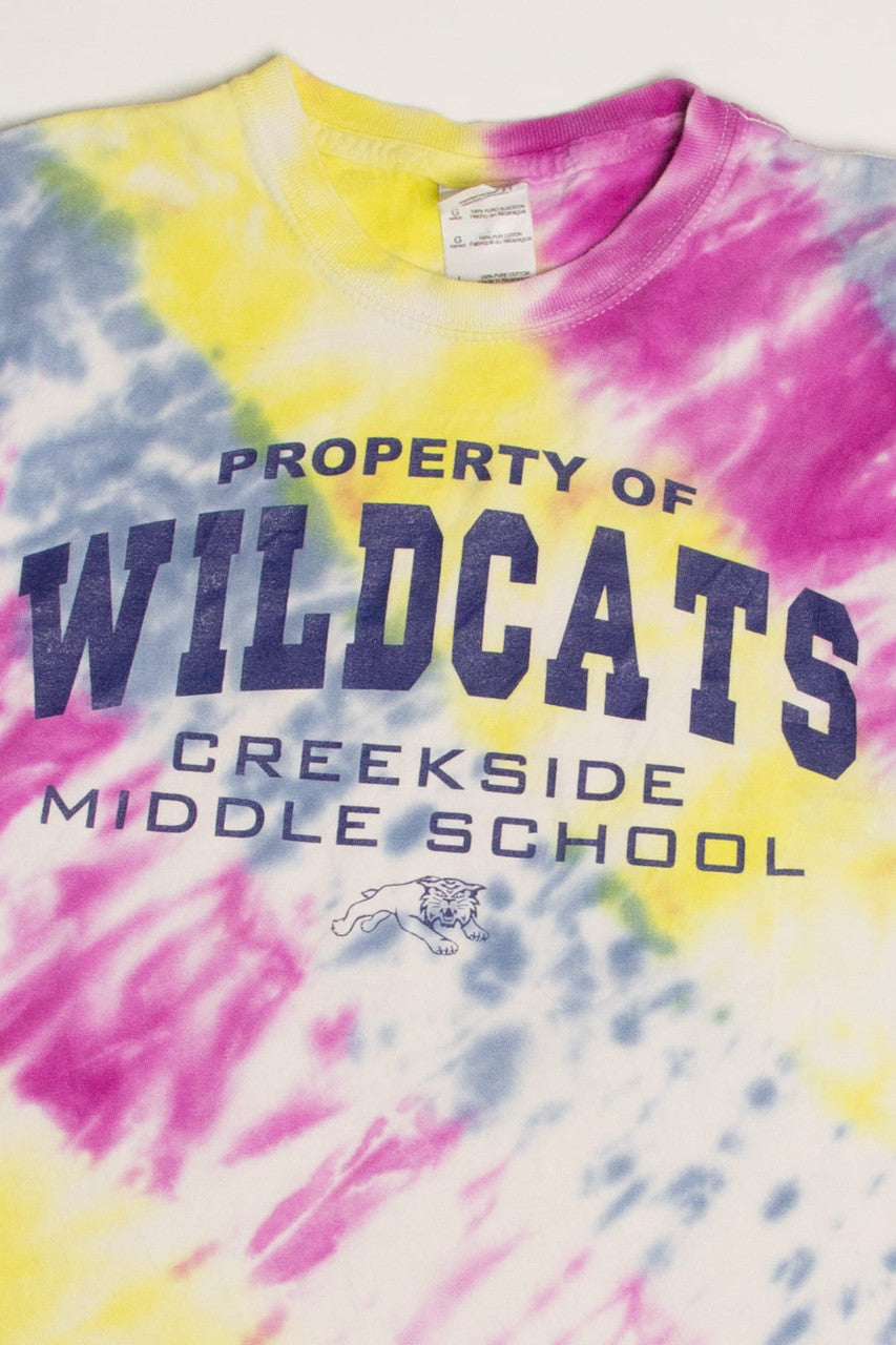 Youth Wildcats Creekside Middle School Tie Dye T-Shirt