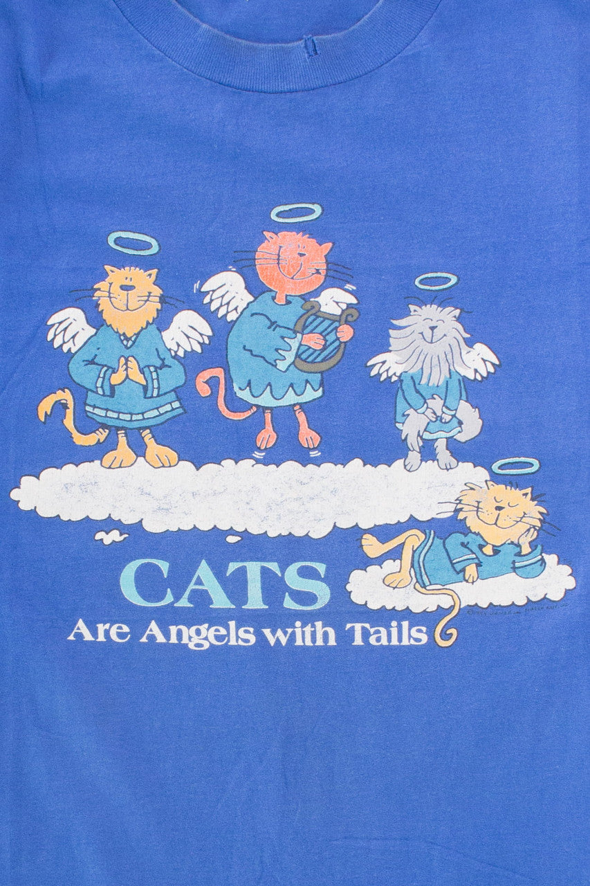 Vintage Cats Are Angels With Tails T-Shirt (1993)