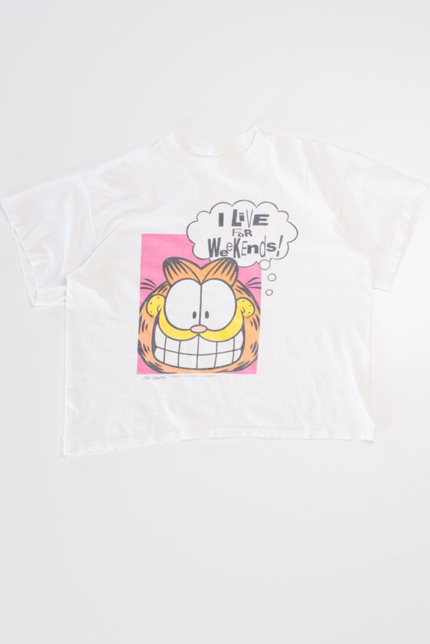 Vintage Garfield I Live For Weekends T-Shirt (1990s)