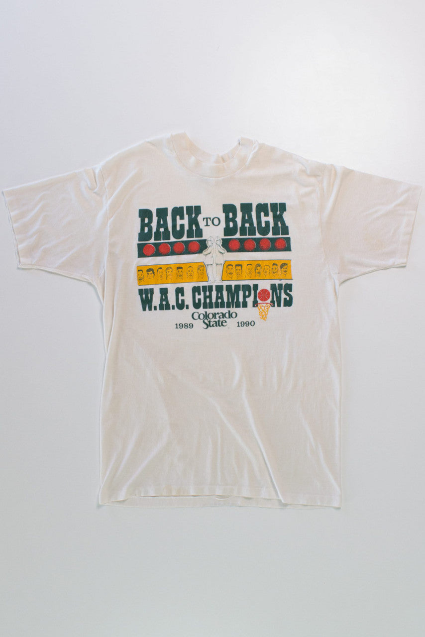 1989-1990 Colorado State Basketball Single Stitch T-Shirt