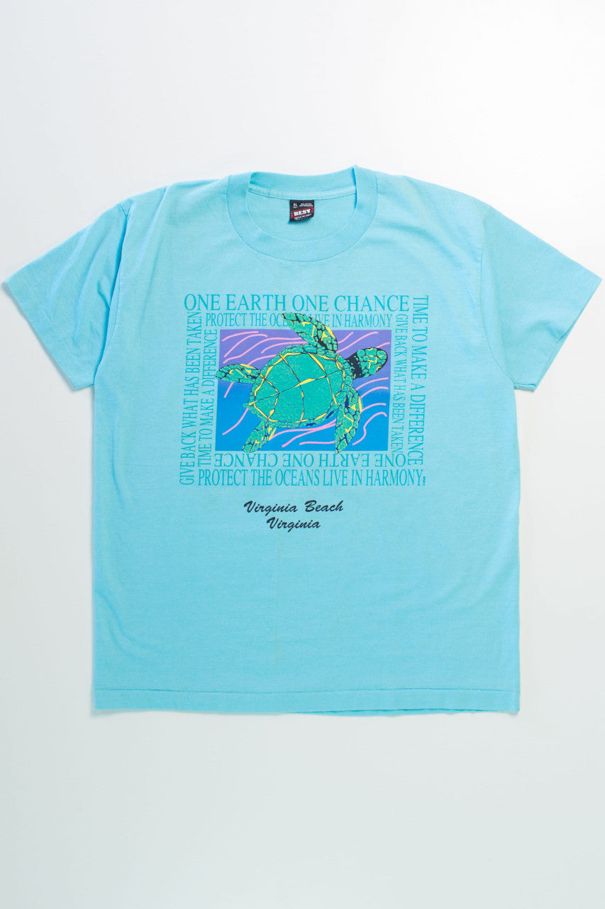 Vintage Virginia Beach Ocean Conservation Sea Turtle Single Stitch T-Shirt