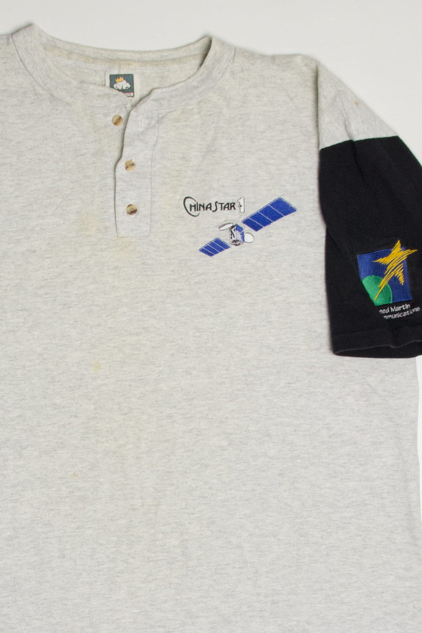 Vintage Embroidered China 1 Satellite T-Shirt