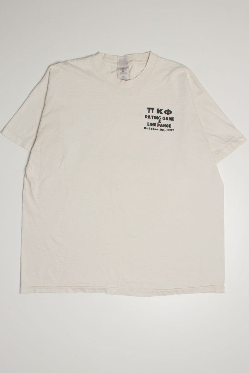 Vintage Pi Kappa Phi Dating Game 1997 T-Shirt