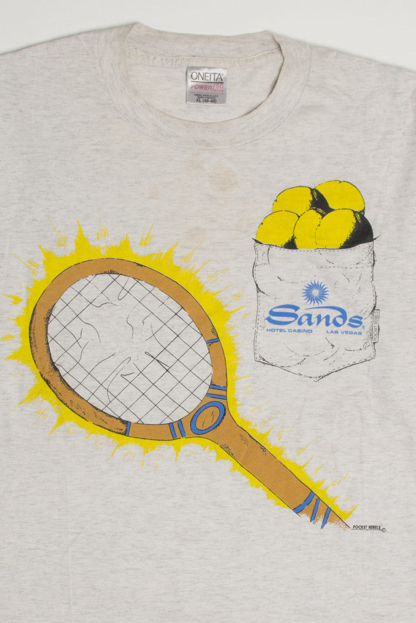 Vintage Sands Hotel Casino Tennis Single Stitch T-Shirt