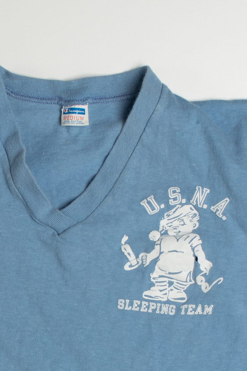 USNA Sleeping Team Vintage Single Stitch T-Shirt