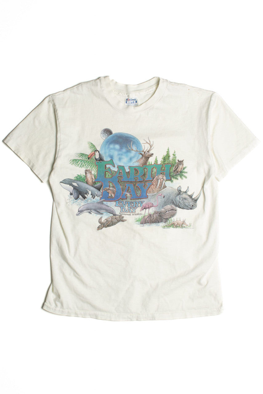 Vintage Earth Day Animal Single Stitch T-Shirt