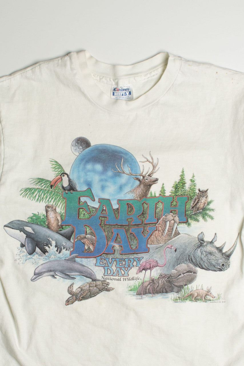 Vintage Earth Day Animal Single Stitch T-Shirt
