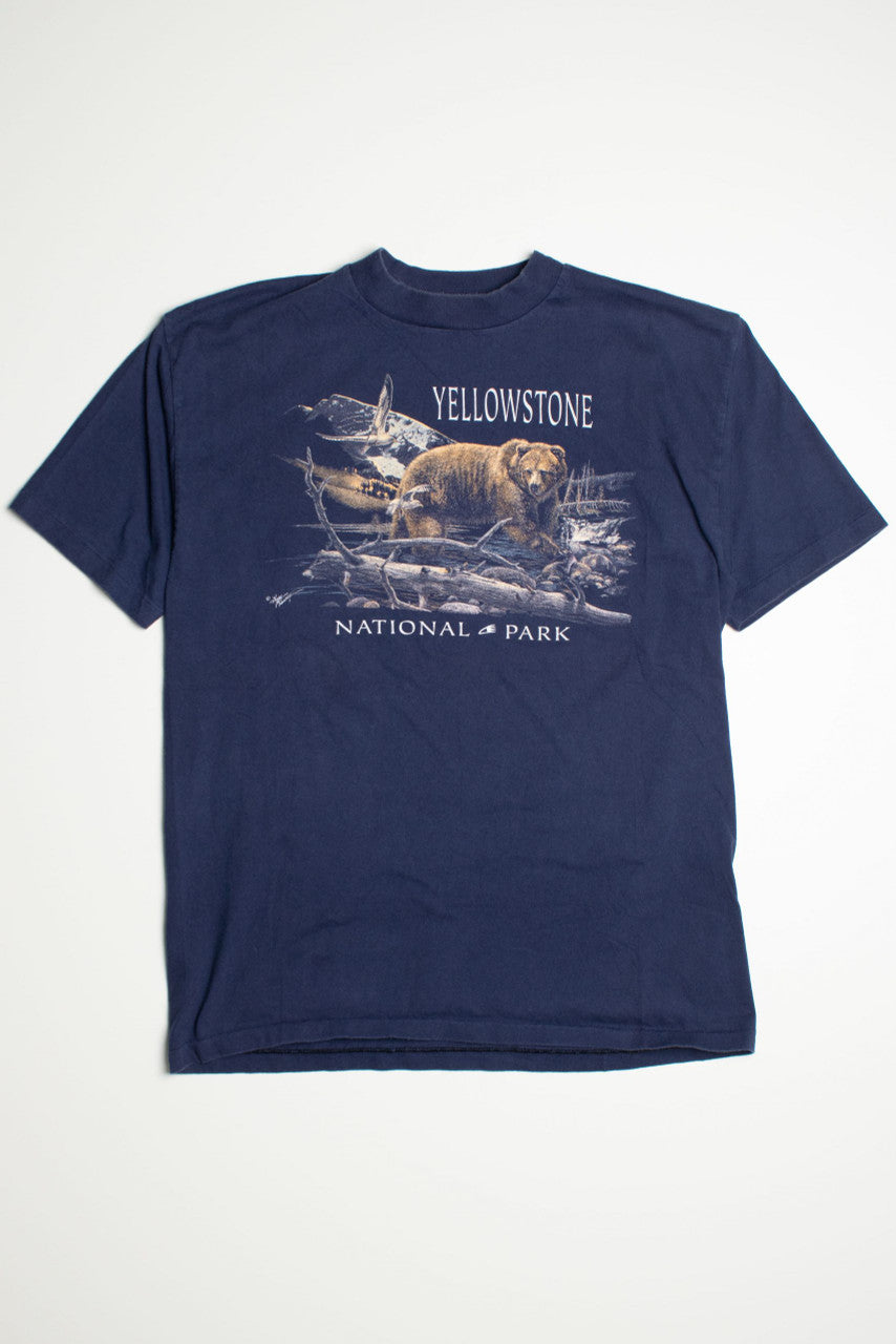 Vintage Painting of Yellow Stone National Park Single Stitch T-Shirt